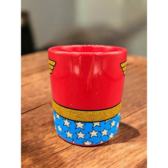 Double sided DC Comics Wonder Women Coffee Tea Mug Cup Glitter - Picture 3 of 8